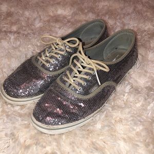 Silver Sequin Vans